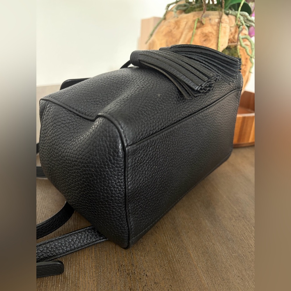Tory Burch Thea Mini Backpack Black Pebbled Leather - Picture 8 of 16